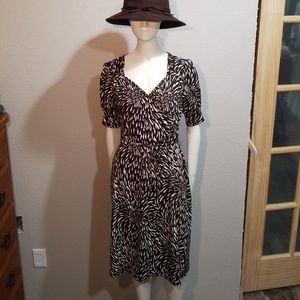 Retro styled stretchy wrap dress